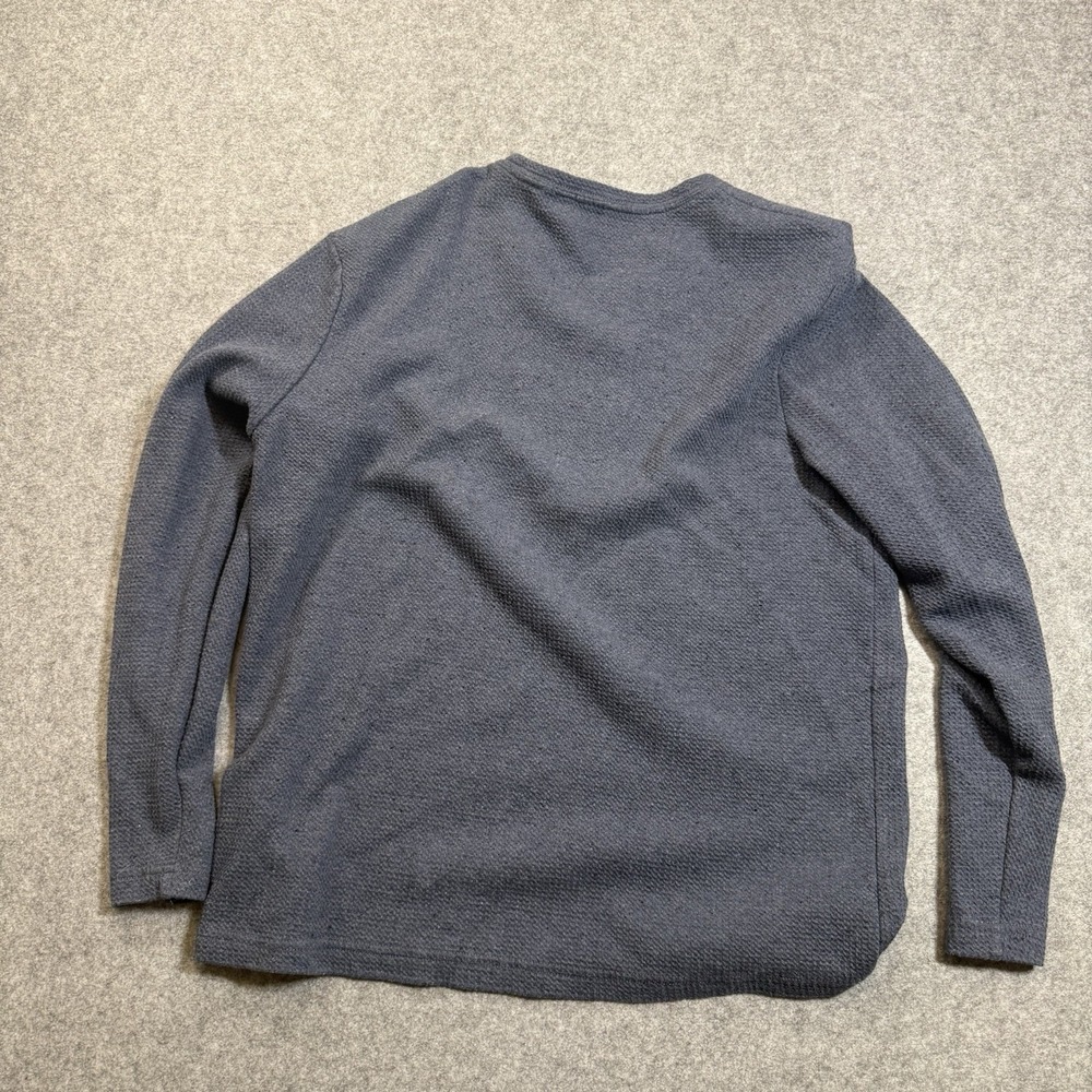 English Laundry Men's XL Navy Blue Textured Long Sleeve Crewneck Shirt Pullover